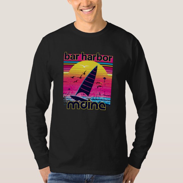 Bar Harbor Retro 80s Style Souvenir Beach T-Shirt (Vorderseite)