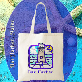 Bar Harbour Maine Lighthouse and Ocean Waves Bag Tragetasche