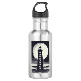Bar Harbour Maine Lighthouse Moon Edelstahlflasche