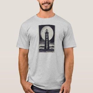 Bar Harbour Maine Lighthouse Moon T-Shirt