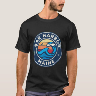 Bar Harbour Maine Me Vintage nautische Waves Desig T-Shirt