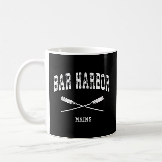 Bar Harbour Maine Nautical Crossed Oars Kaffeetasse (Links)