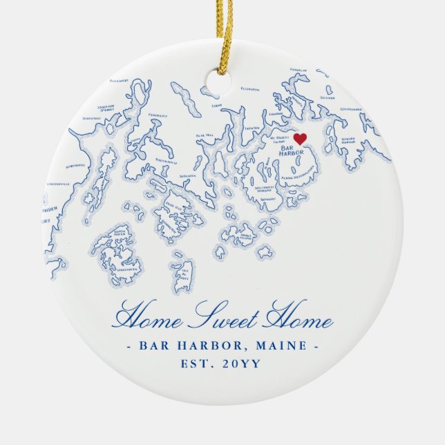 Bar Harbour Maine Ornament - Zuhause Sweet Zuhause (Vorne)