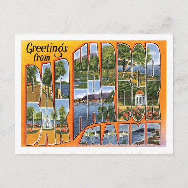 Bar Harbour Maine Travel America City Postkarte (Vorderseite)