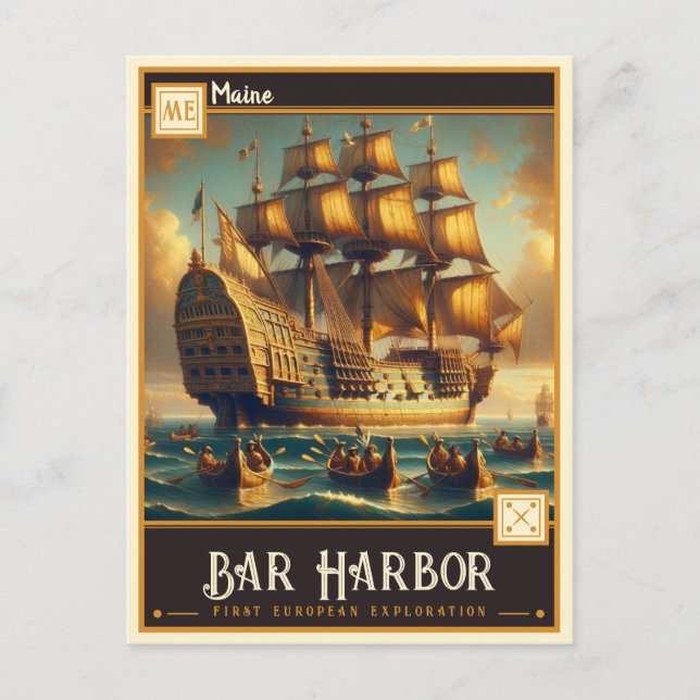 Bar Harbour, Maine | VINTAG Postkarte (Vorderseite)