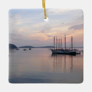 Bar Harbour Ships at Sunrise I Keramikornament