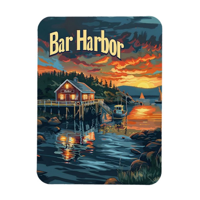 Bar Harbour Vintag Magnet (Vertikal)