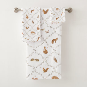 Bär Hase Kaninchen Fuchs Waldtiere Wald Kinder Badhandtuch Set