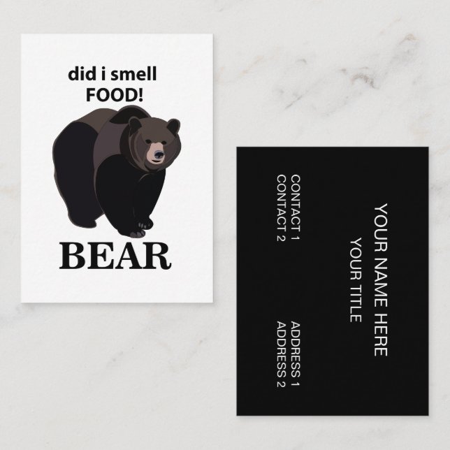 Bär hat ich genoss Funny Bear Visitenkarte (Vorne/Hinten)
