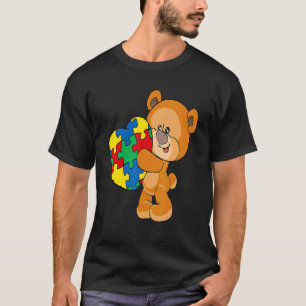 Bär Herz Puzzleteil Autismus-Bewusstsein Jungen Mä T-Shirt