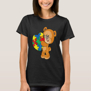 Bär Herz Puzzleteil Autismus-Bewusstsein Jungen Mä T-Shirt