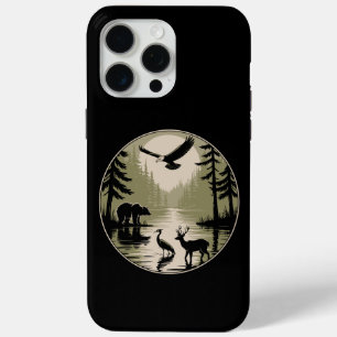 Bär Hirsch Adler Mond Wald Silhouette Case-Mate iPhone Hülle