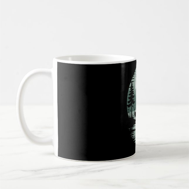 Bär Hirsch Adler Mond Wald Silhouette Kaffeetasse (Links)