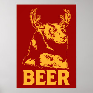 Bär + Hirsch = Bier Poster
