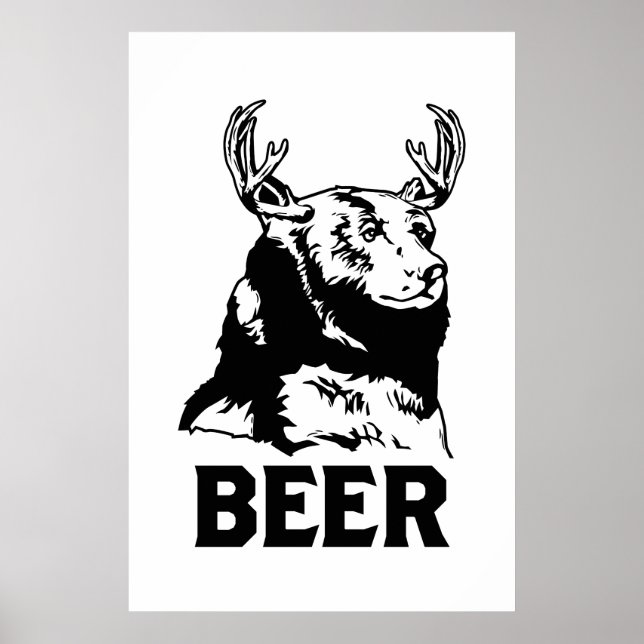 Bär + Hirsch = Bier Poster (Vorne)