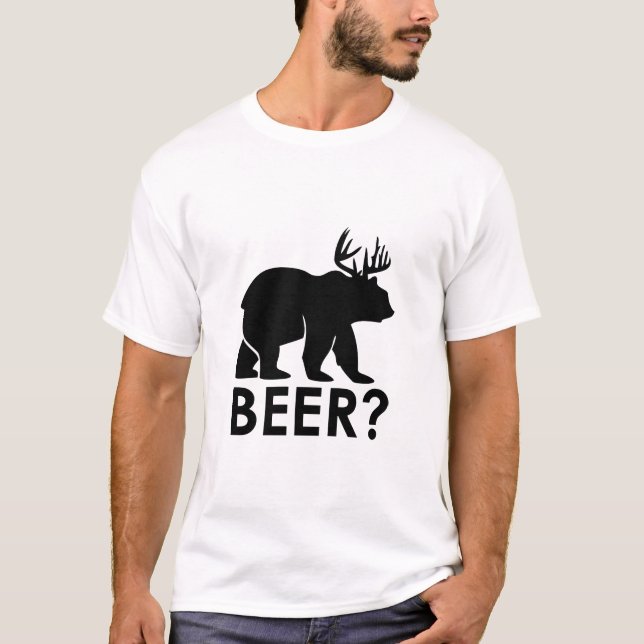 Bär + Hirsch = Bier? T-Shirt (Vorderseite)