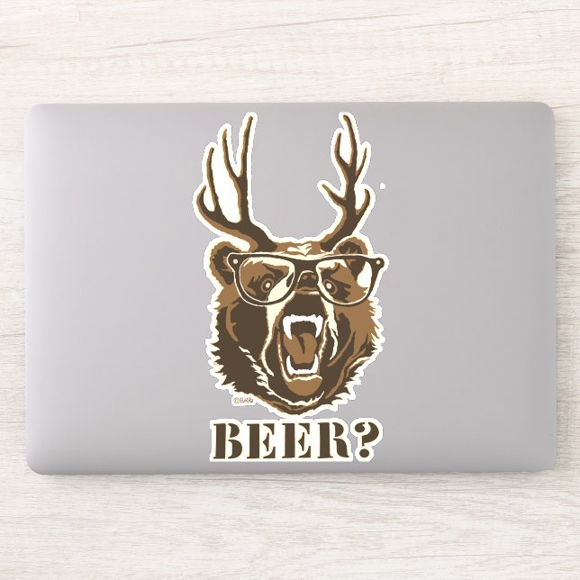 Bär, Hirsch oder Bier Aufkleber (Computer)