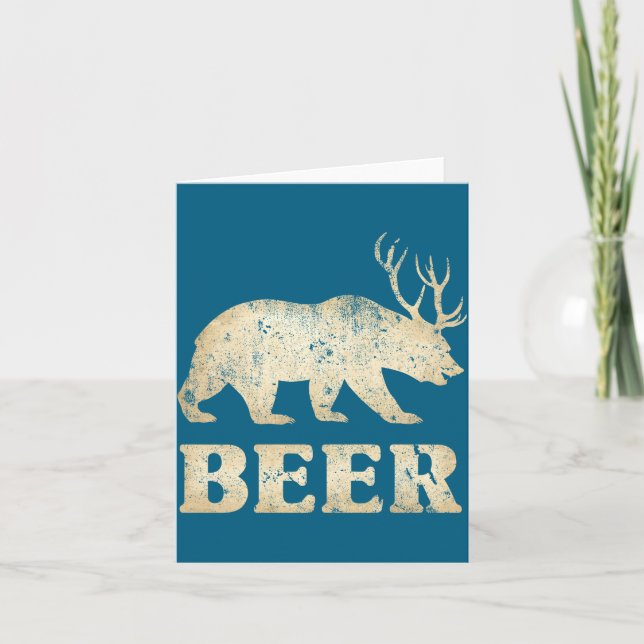 Bär Hirsch Vintage Bier  Karte (Vorderseite)
