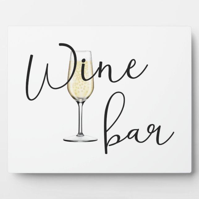 Bar Hochzeitsschild Wein Tabletop Plaque mit Easel Fotoplatte (Vorderseite)