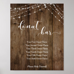 Bar Hochzeitssymbol für Holz und Licht Donut Poster