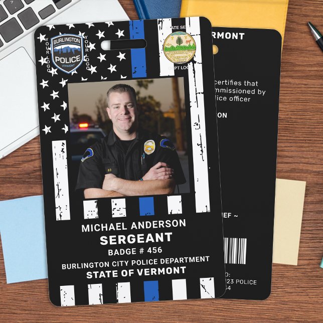 Bar-ID des Polizeichefs für das benutzerdefinierte Ausweis (Von Creator hochgeladen)