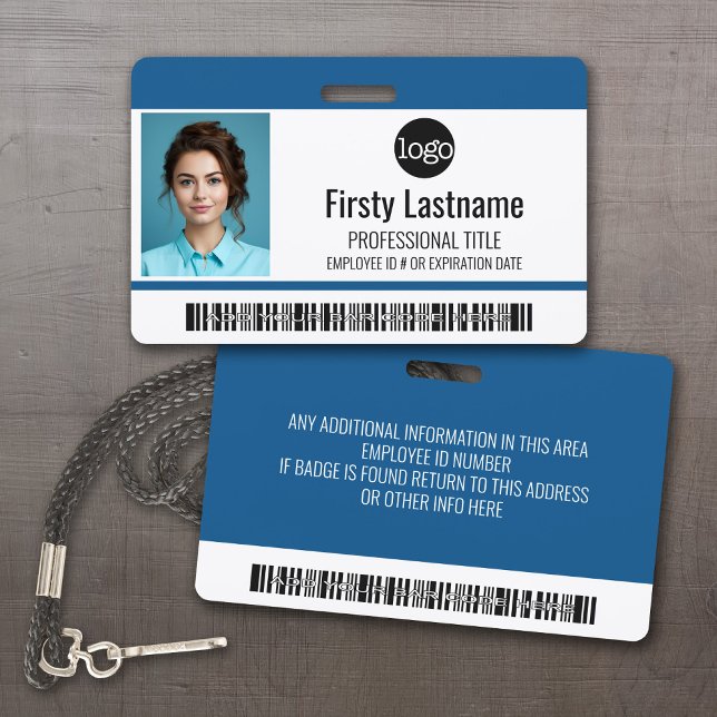 Bar-ID Mitarbeiter-Foto, Code, Logo, Name Ausweis (Custom Employee ID Badges - thick plastic with full color print)