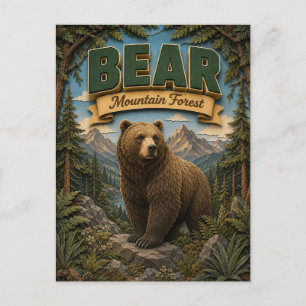 Bär im Bergwald POPCUT Postkarte