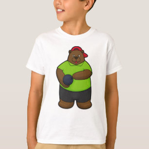 Bär im Bowling mit Bowlingball T-Shirt