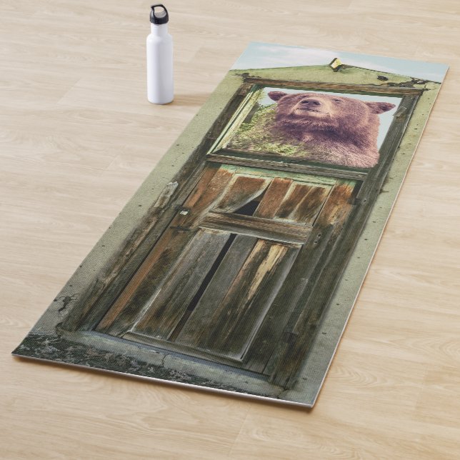 Bär im Fenster sieht dich an Yogamatte (Beispiel)