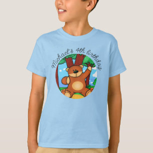 Bär im Grassland Kindergeburtstag Schild T-Shirt