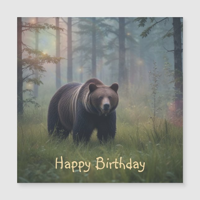 Bär im Magischen Wald Magnetkarte (Vorderseite)