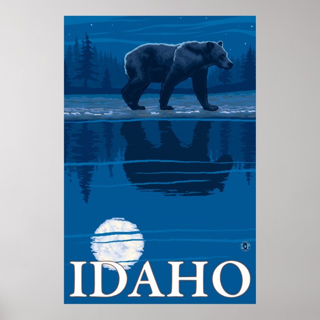 Bär im Mondlicht - Idaho Poster (Vorne)