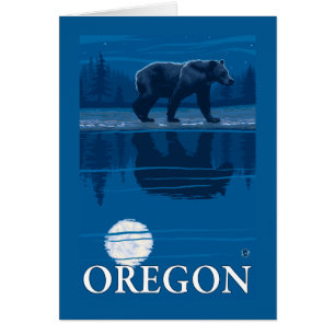 Bär im Mondlicht - Vintage Travel Poster