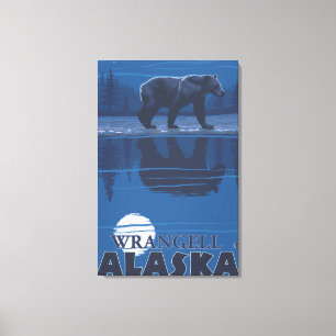 Bär im Mondlicht - Wrangell, Alaska Leinwanddruck