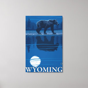 Bär im Mondlicht - Wyoming Leinwanddruck