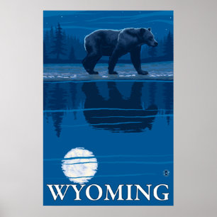 Bär im Mondlicht - Wyoming Poster