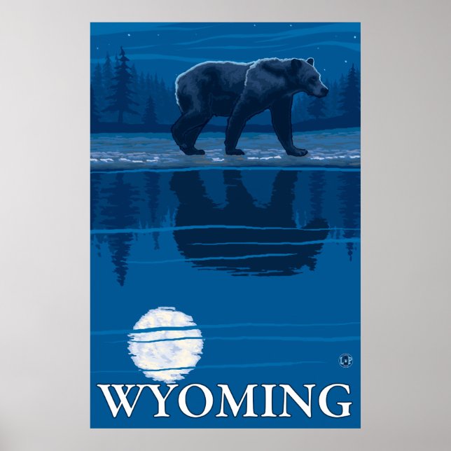 Bär im Mondlicht - Wyoming Poster (Vorne)