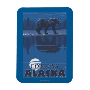 Bär im Mondschein - Cordova, Alaska Magnet