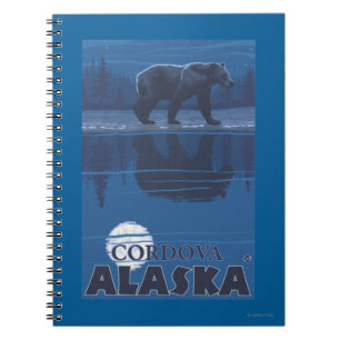 Bär im Mondschein - Cordova, Alaska Notizblock