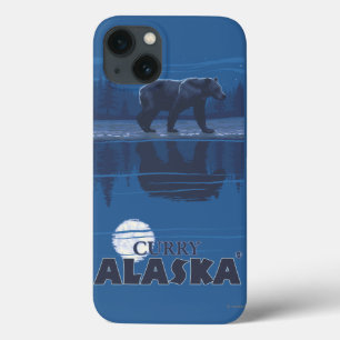 Bär im Mondschein - Curry, Alaska iPhone 13 Hülle