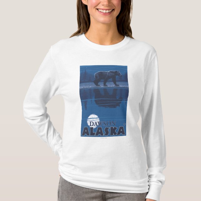 Bär im Mondschein - Dawson, Alaska T-Shirt (Vorderseite)