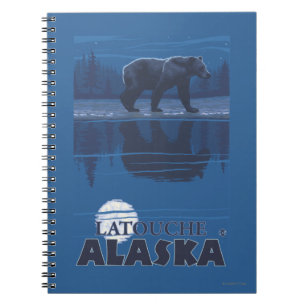 Bär im Mondschein - Latouche, Alaska Notizblock