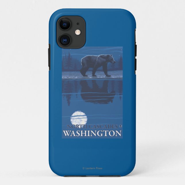 Bär im Mondschein - Nordkaskaden, Washington Case-Mate iPhone Hülle (Rückseite)