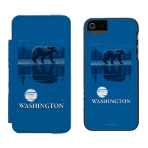 Bär im Mondschein - Washington Incipio Watson™ iPhone 5 Geldbörsen Hülle