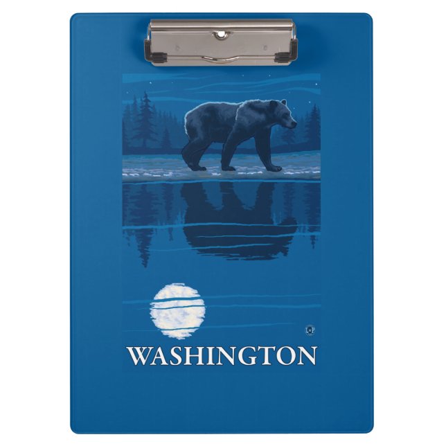 Bär im Mondschein - Washington Klemmbrett (Vorderseite)