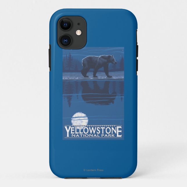Bär im Mondschein - Yellowstone Nationalpark Case-Mate iPhone Hülle (Rückseite)