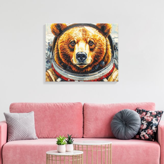 BÄR IM WELTALL-10 LEINWANDDRUCK (Insitu (Wohnzimmer))