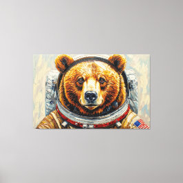 BÄR IM WELTALL-10 LEINWANDDRUCK