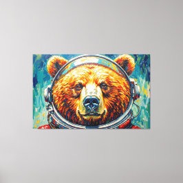 BÄR IM WELTALL-3 LEINWANDDRUCK