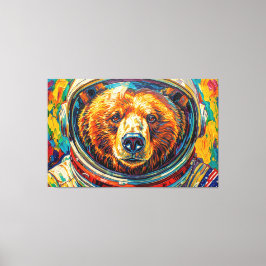 BÄR IM WELTALL-5 LEINWANDDRUCK